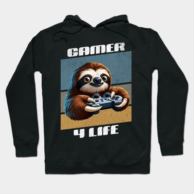 Sloth gamer 4 life pro player Hoodie by Ingridpd